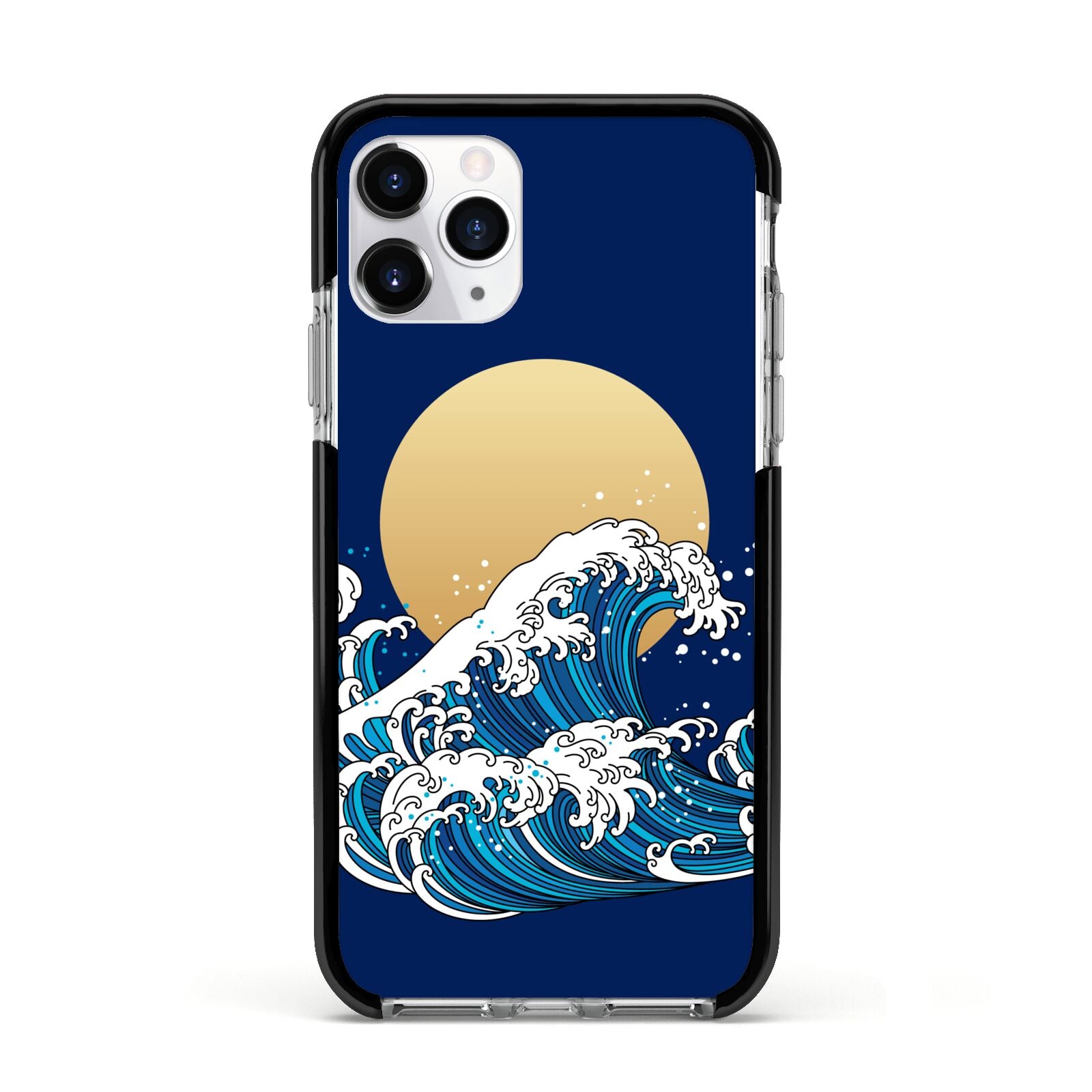 Hokusai Japanese Waves Apple iPhone 11 Pro in Silver with Black Impact Case