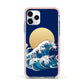 Hokusai Japanese Waves Apple iPhone 11 Pro in Silver with Pink Impact Case