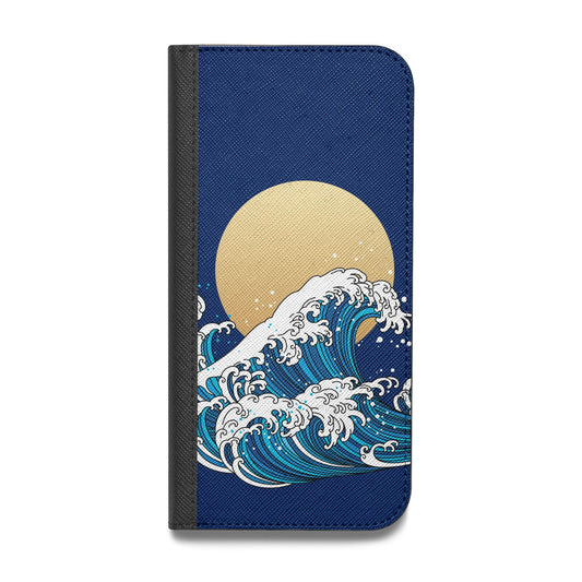 Hokusai Japanese Waves Vegan Leather Flip Samsung Case