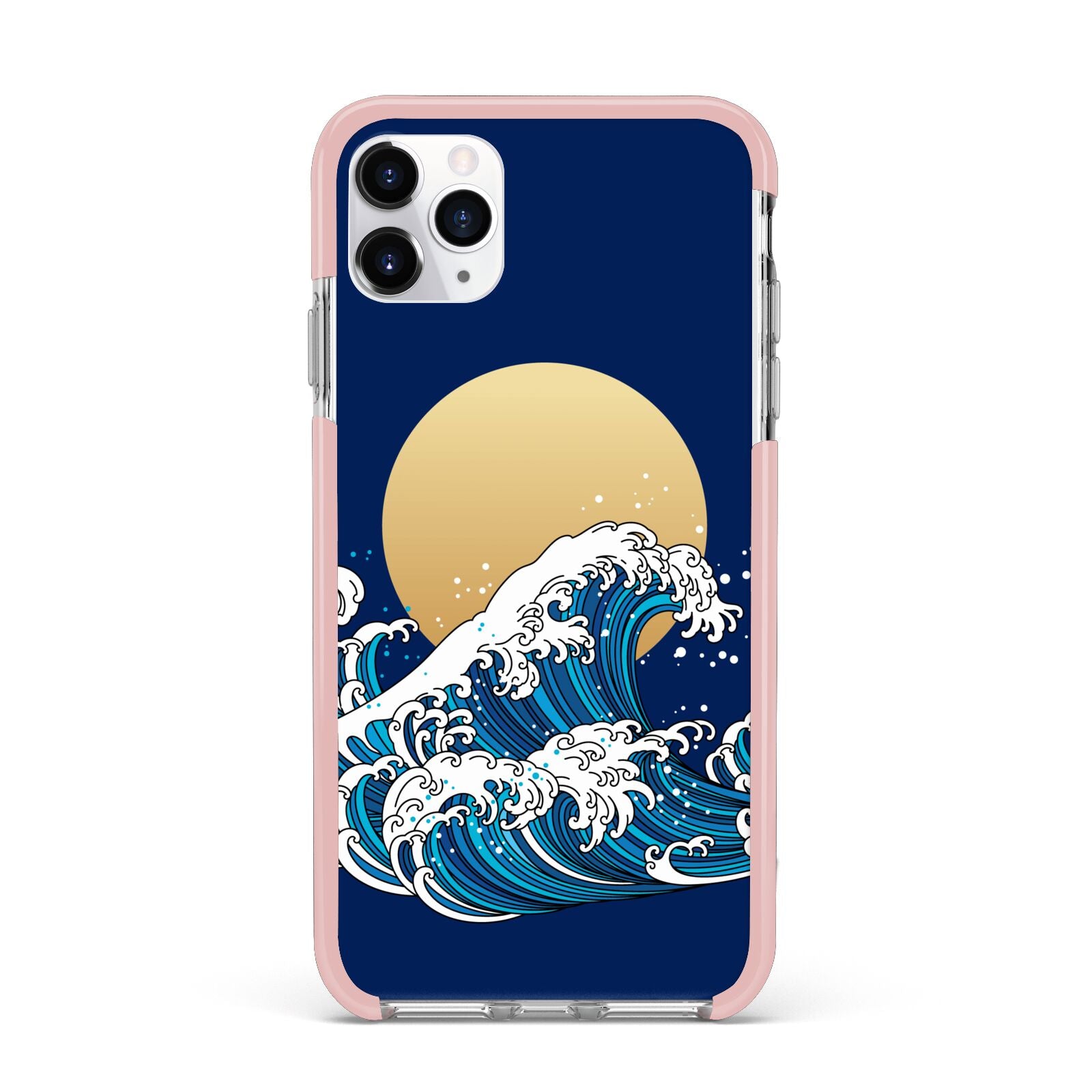 Hokusai Japanese Waves iPhone 11 Pro Max Impact Pink Edge Case