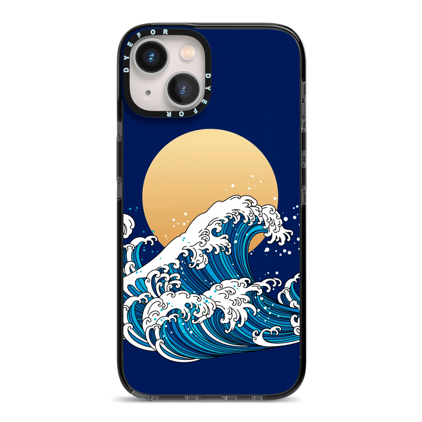Hokusai Japanese Waves iPhone 13 Black Impact Case on Silver phone