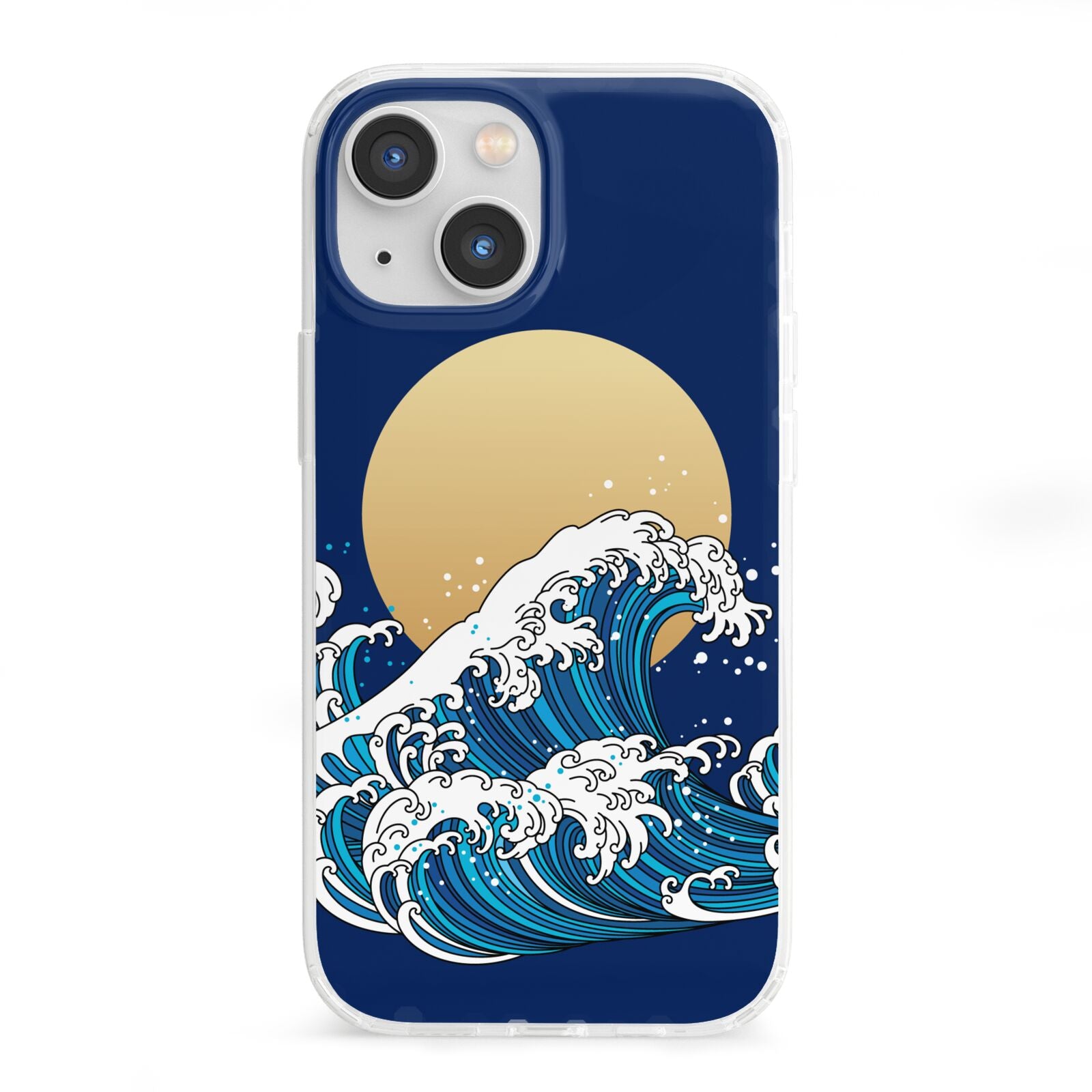 Hokusai Japanese Waves iPhone 13 Mini Clear Bumper Case