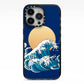 Hokusai Japanese Waves iPhone 13 Pro Black Impact Case on Silver phone