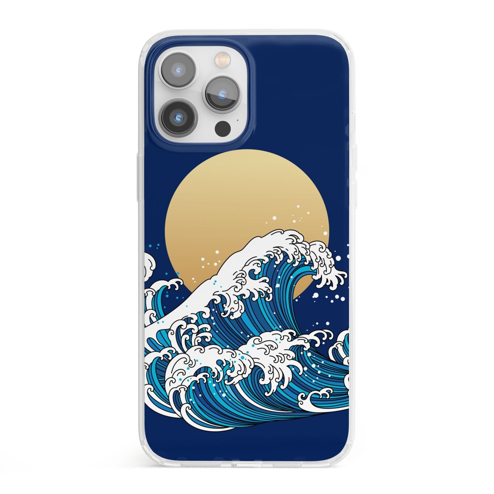 Hokusai Japanese Waves iPhone 13 Pro Max Clear Bumper Case
