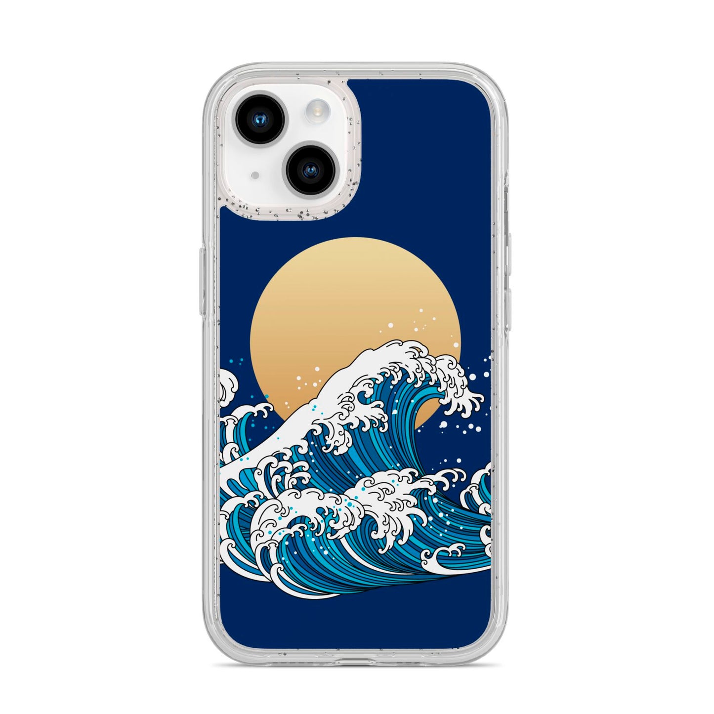 Hokusai Japanese Waves iPhone 14 Glitter Tough Case Starlight