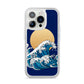 Hokusai Japanese Waves iPhone 14 Pro Clear Tough Case Silver