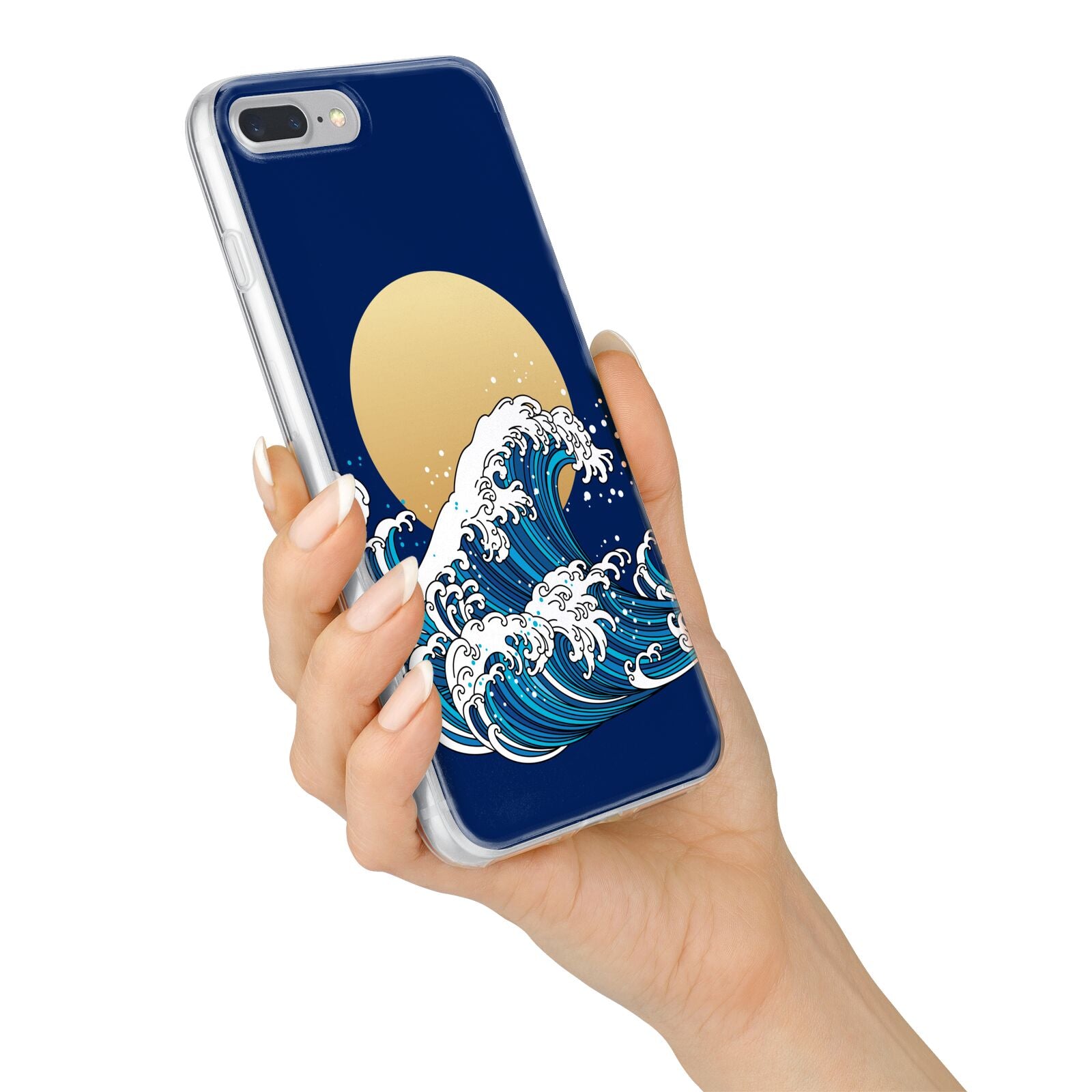 Hokusai Japanese Waves iPhone 7 Plus Bumper Case on Silver iPhone Alternative Image