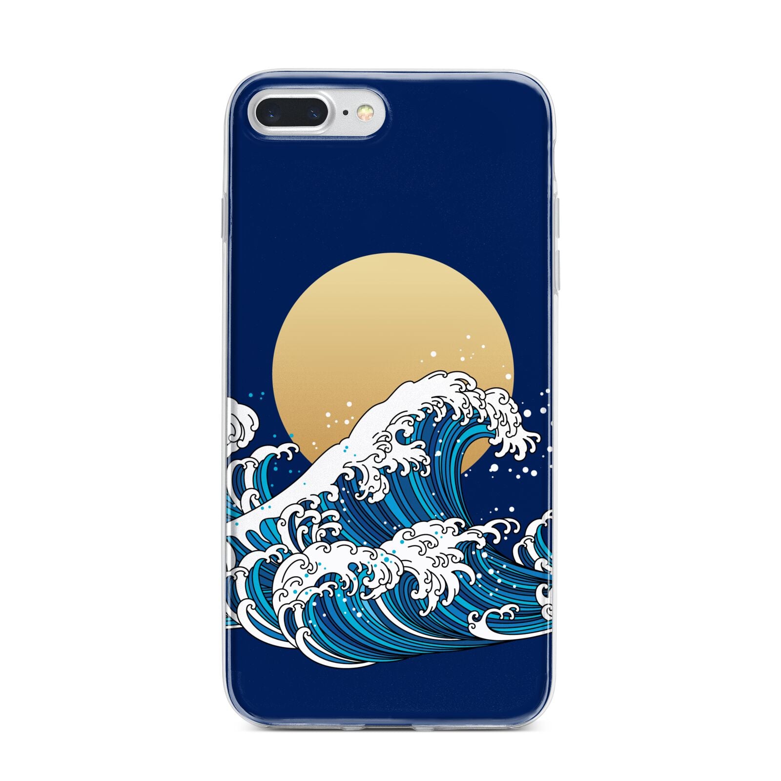 Hokusai Japanese Waves iPhone 7 Plus Bumper Case on Silver iPhone
