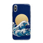 Hokusai Japanese Waves iPhone X Bumper Case on Silver iPhone Alternative Image 1