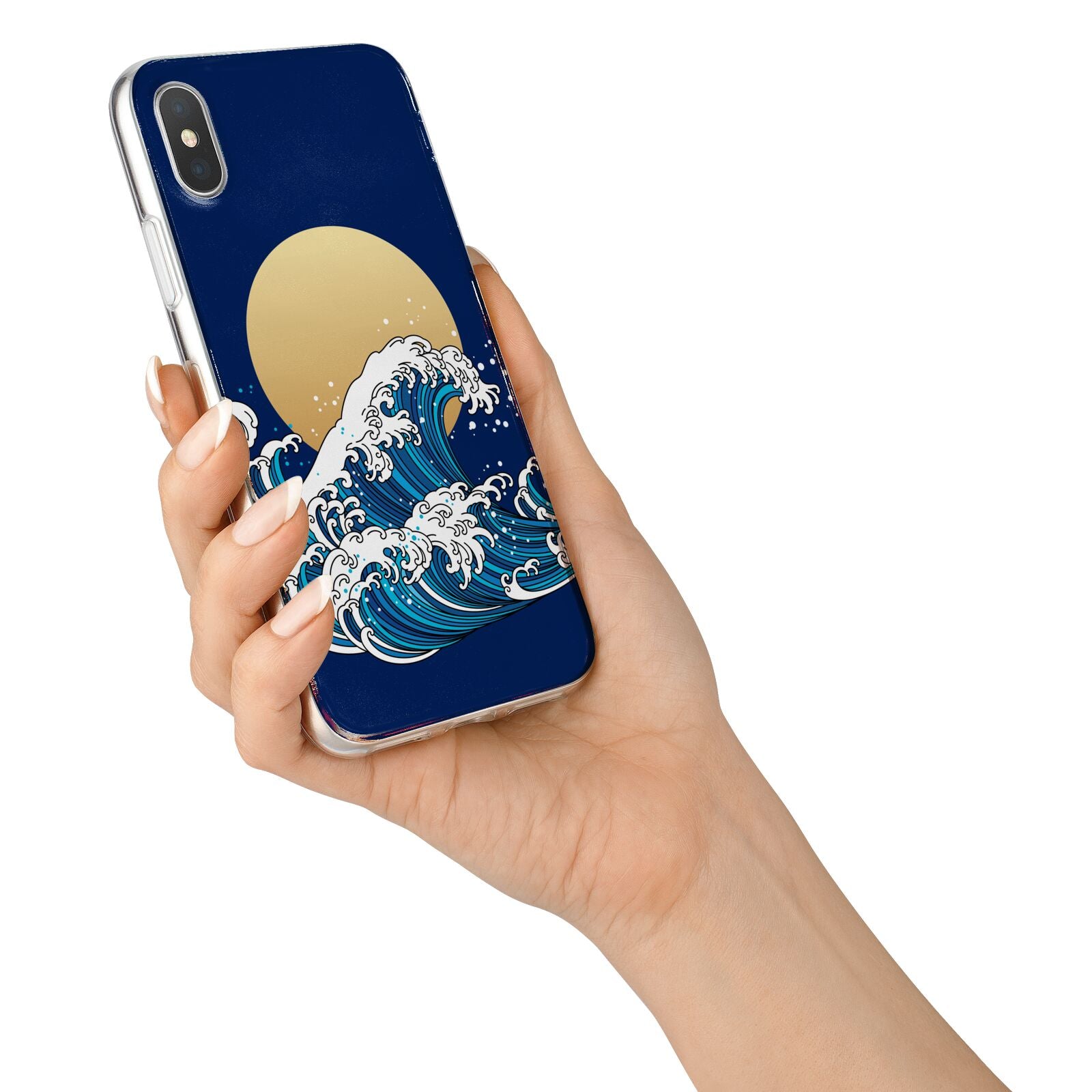 Hokusai Japanese Waves iPhone X Bumper Case on Silver iPhone Alternative Image 2