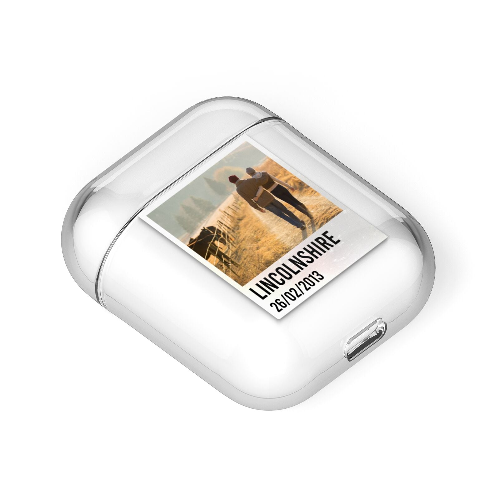 Holiday Memory Personalised Photo AirPods Case Laid Flat