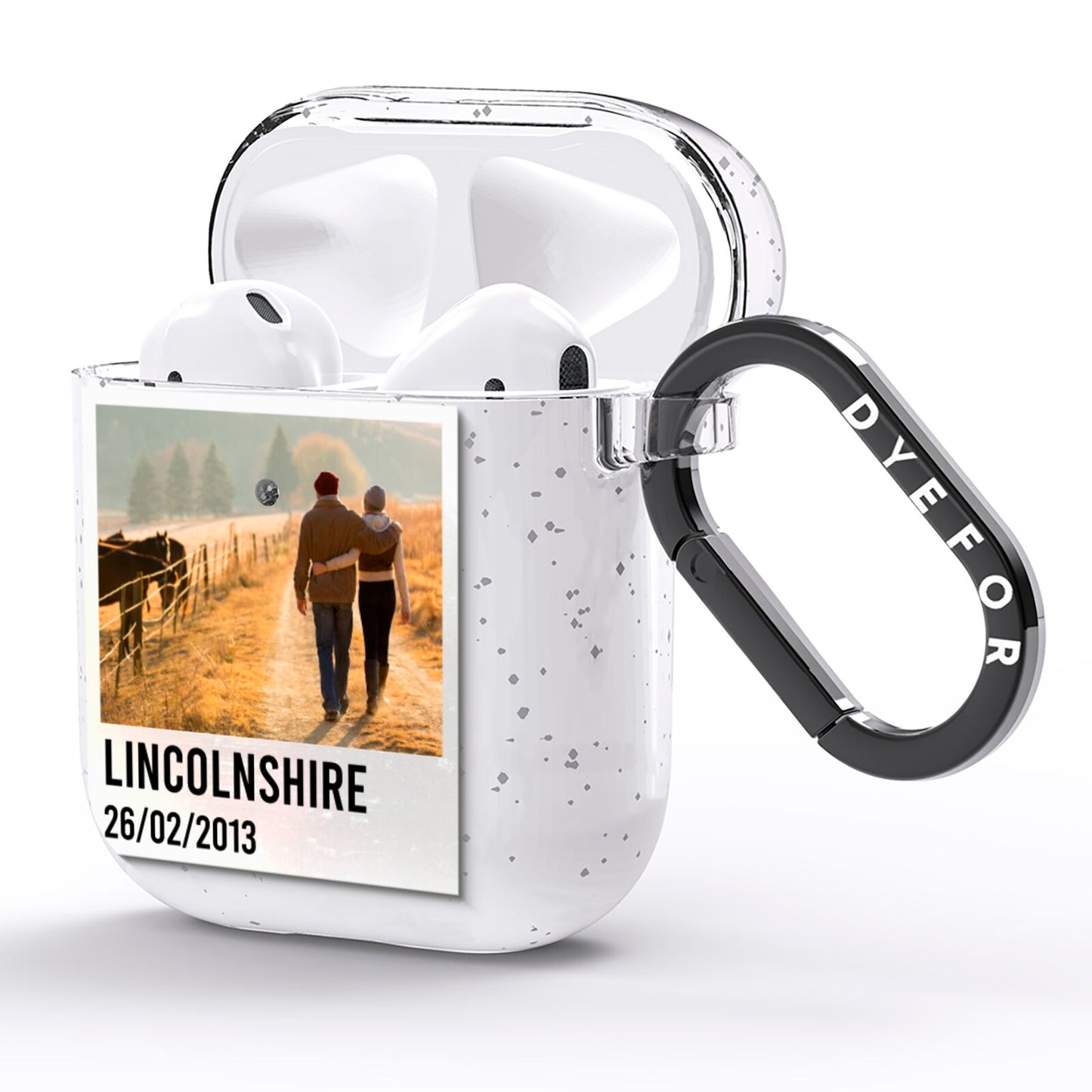 Holiday Memory Personalised Photo AirPods Glitter Case Side Image