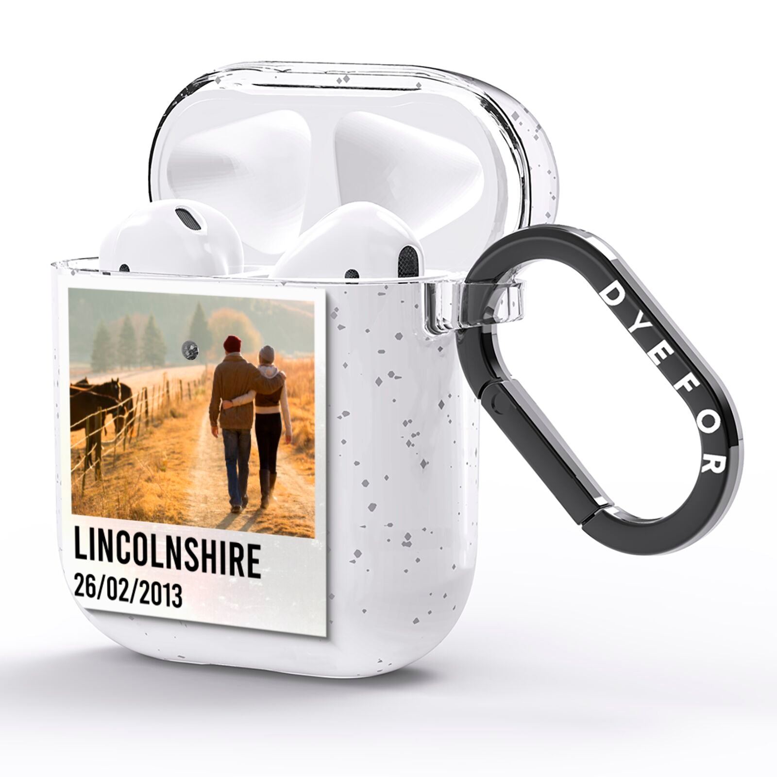 Holiday Memory Personalised Photo AirPods Glitter Case Side Image