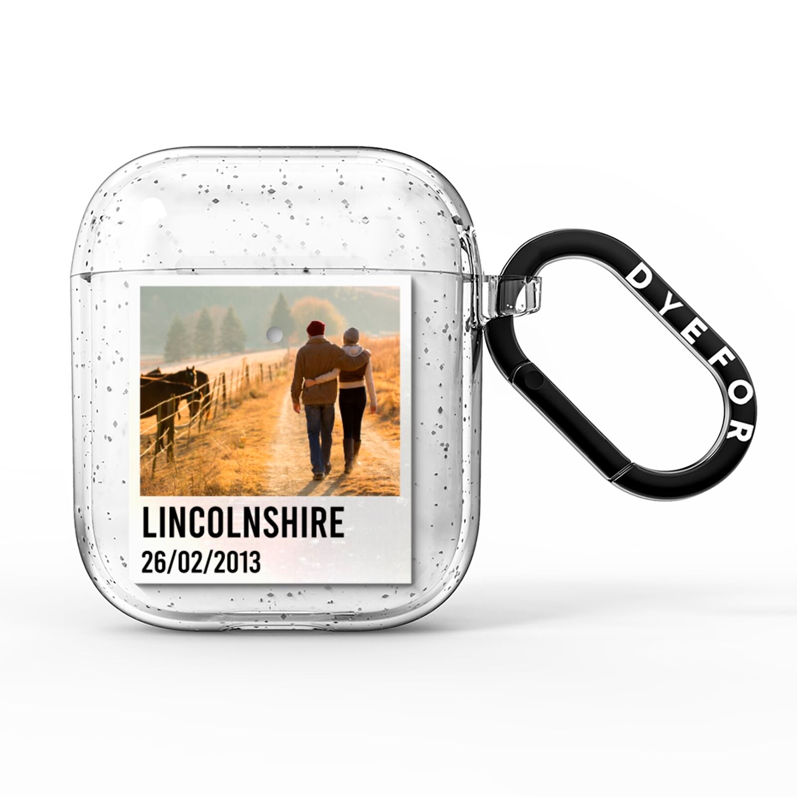 Holiday Memory Personalised Photo AirPods Glitter Case