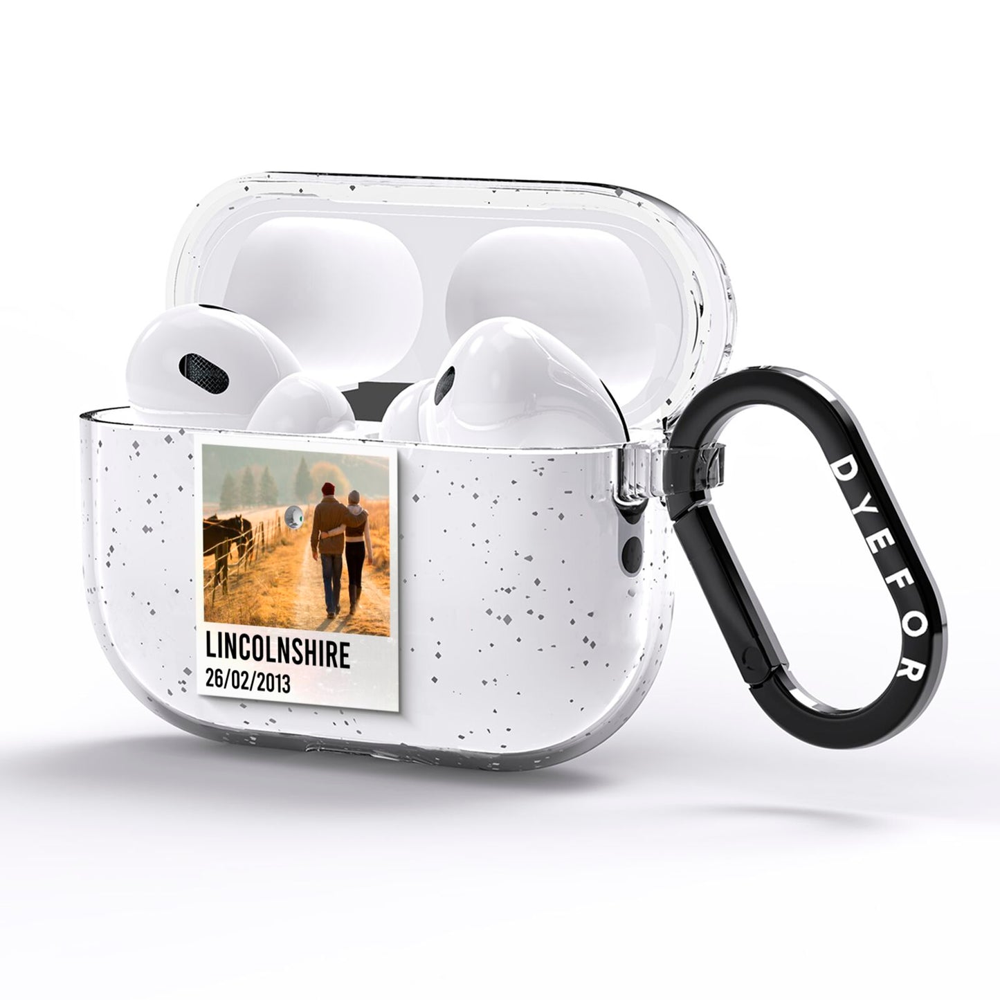Holiday Memory Personalised Photo AirPods Pro Glitter Case Side Image