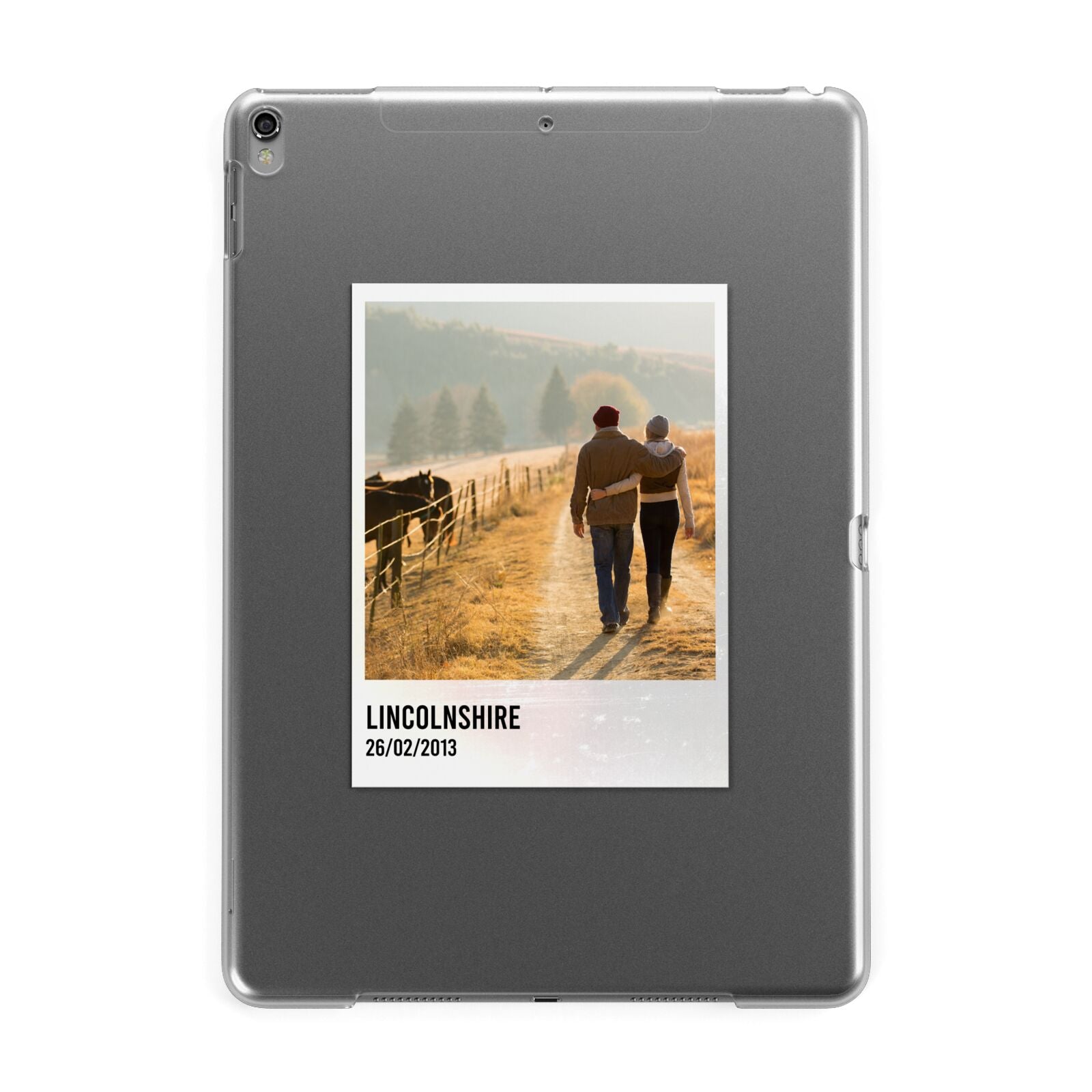 Holiday Memory Personalised Photo Apple iPad Grey Case