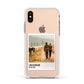 Holiday Memory Personalised Photo Apple iPhone Xs Impact Case White Edge on Gold Phone
