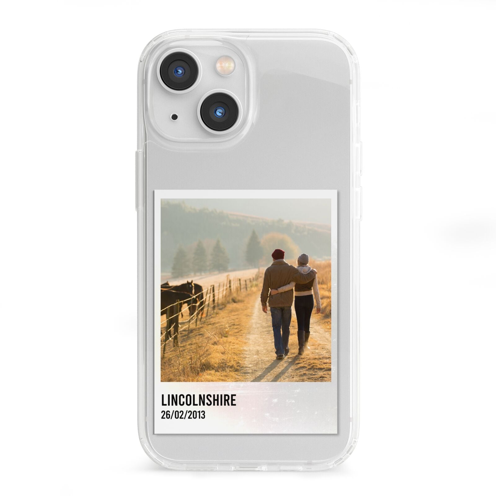 Holiday Memory Personalised Photo iPhone 13 Mini Clear Bumper Case