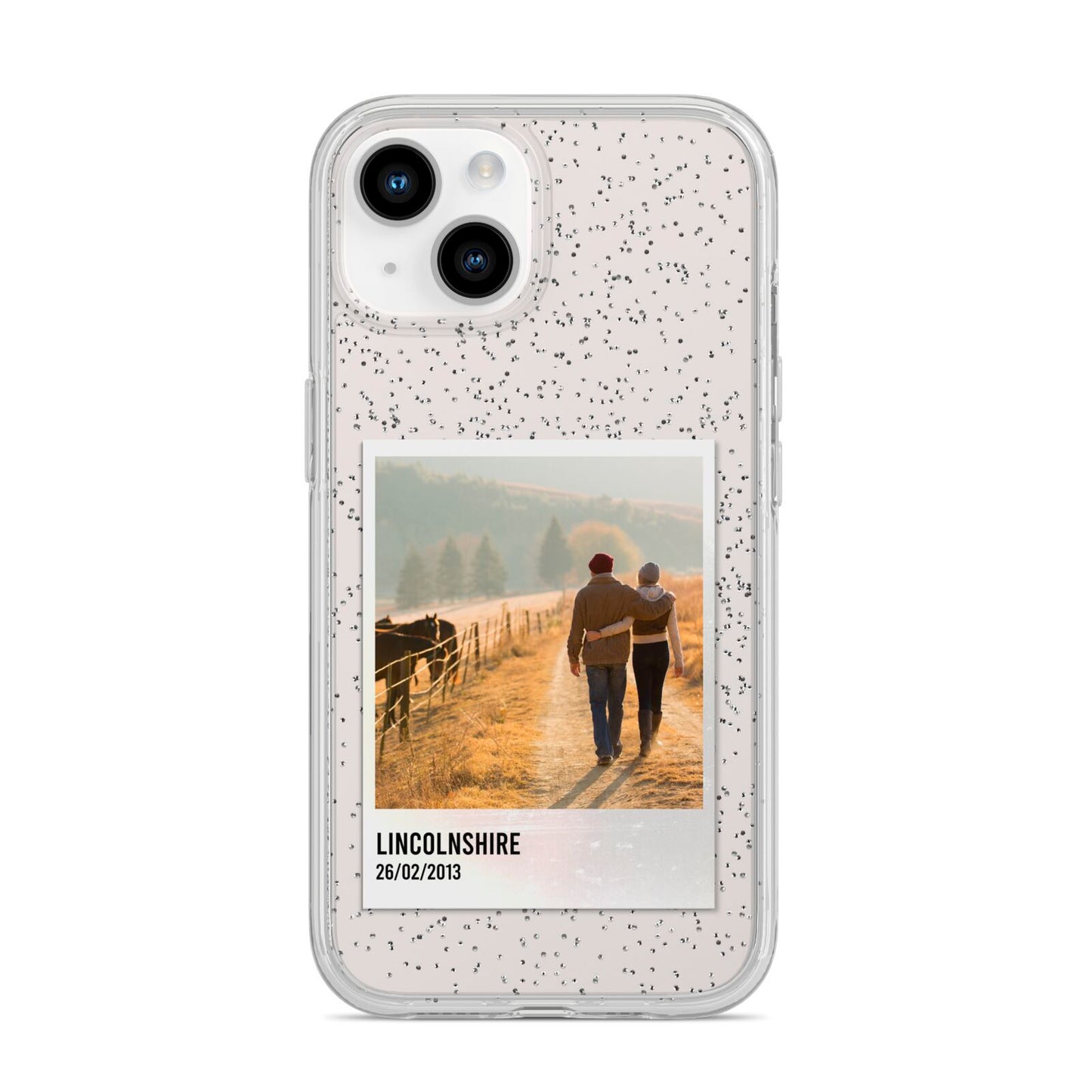 Holiday Memory Personalised Photo iPhone 14 Glitter Tough Case Starlight