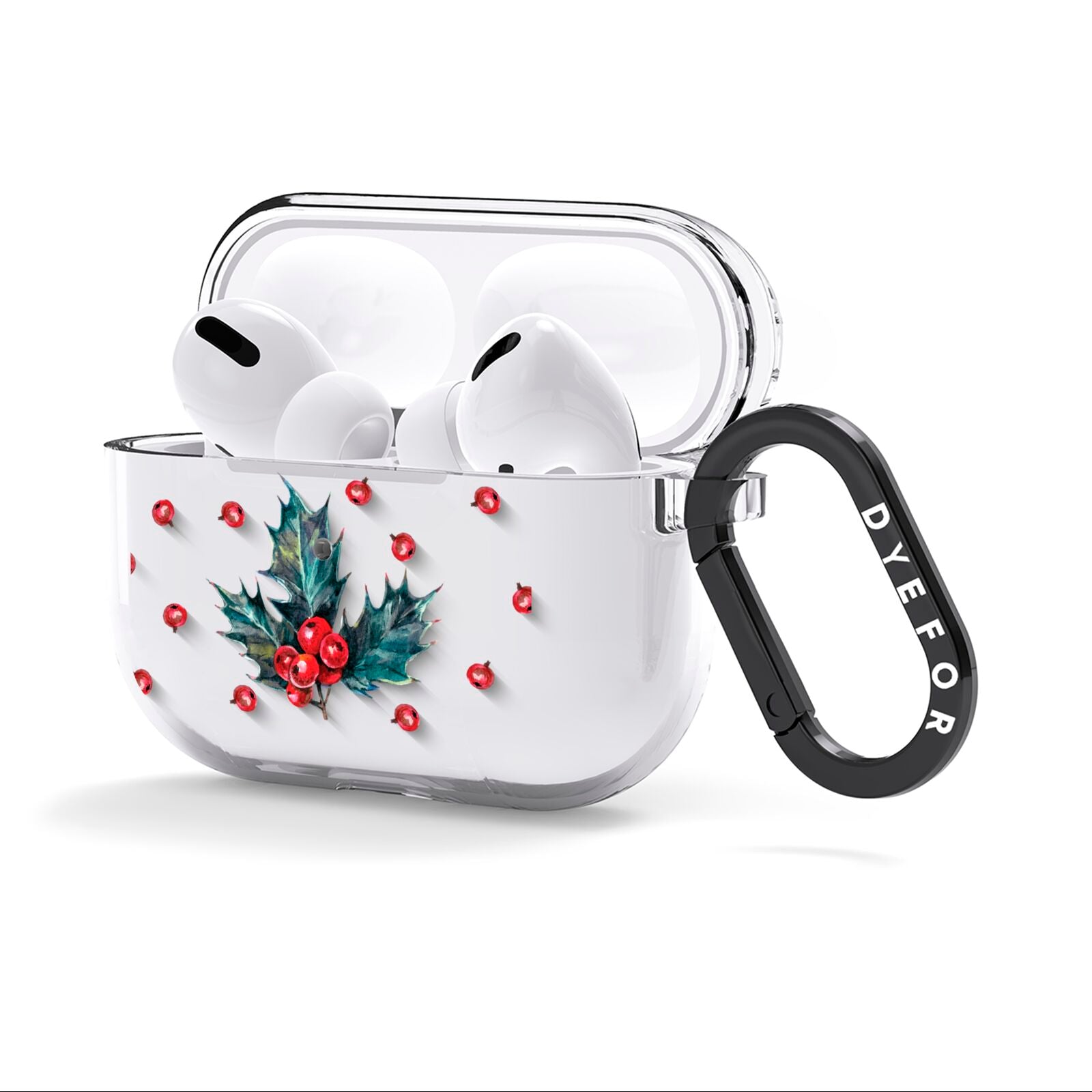 Holly berry AirPods Clear Case 3rd Gen Side Image