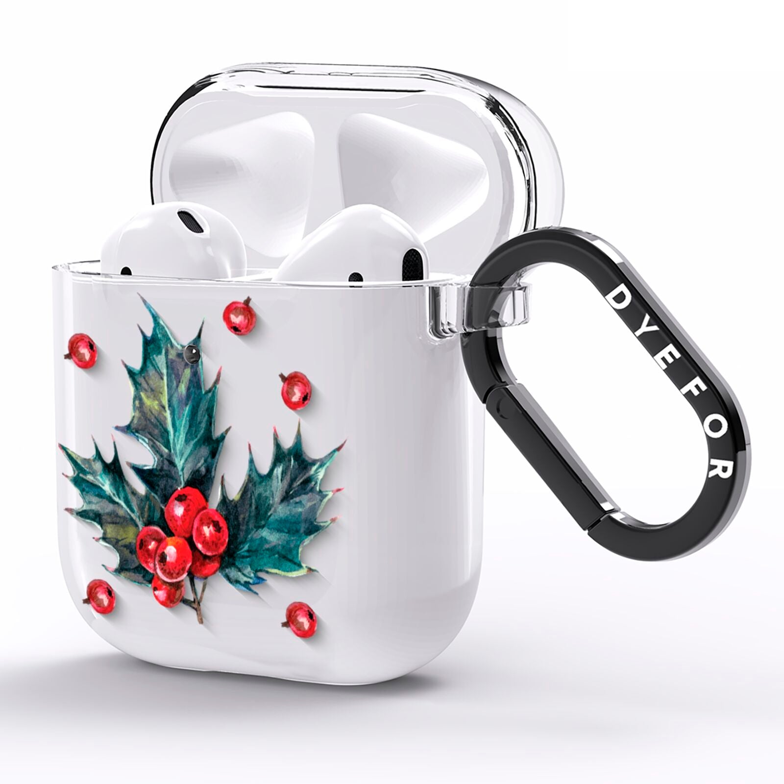 Holly berry AirPods Clear Case Side Image