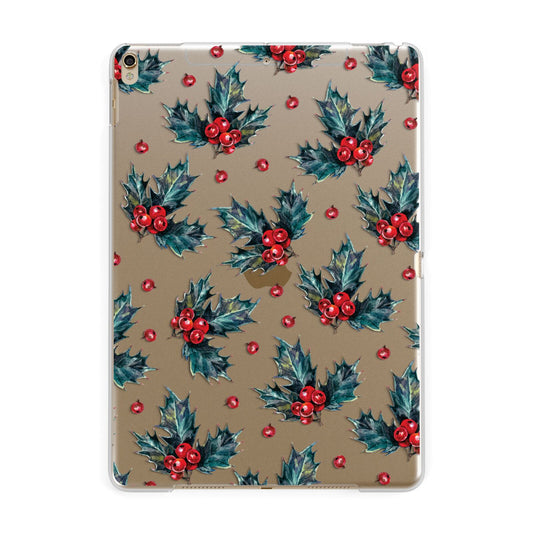 Holly berry Apple iPad Gold Case