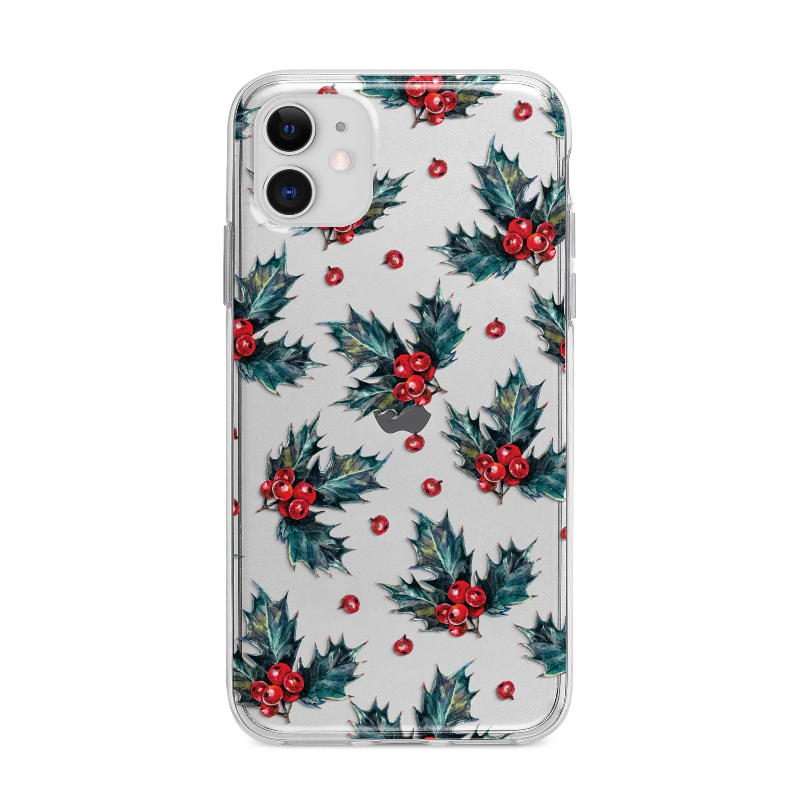 Holly berry Apple iPhone 11 in White with Bumper Case