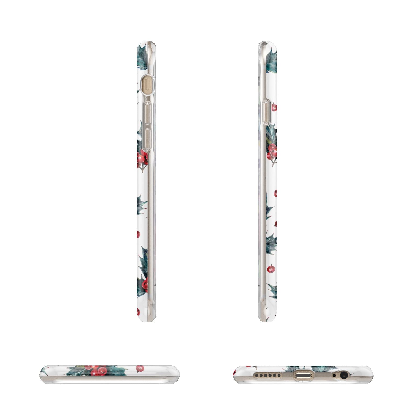 Holly berry Apple iPhone 6 3D Wrap Tough Case Alternative Image Angles