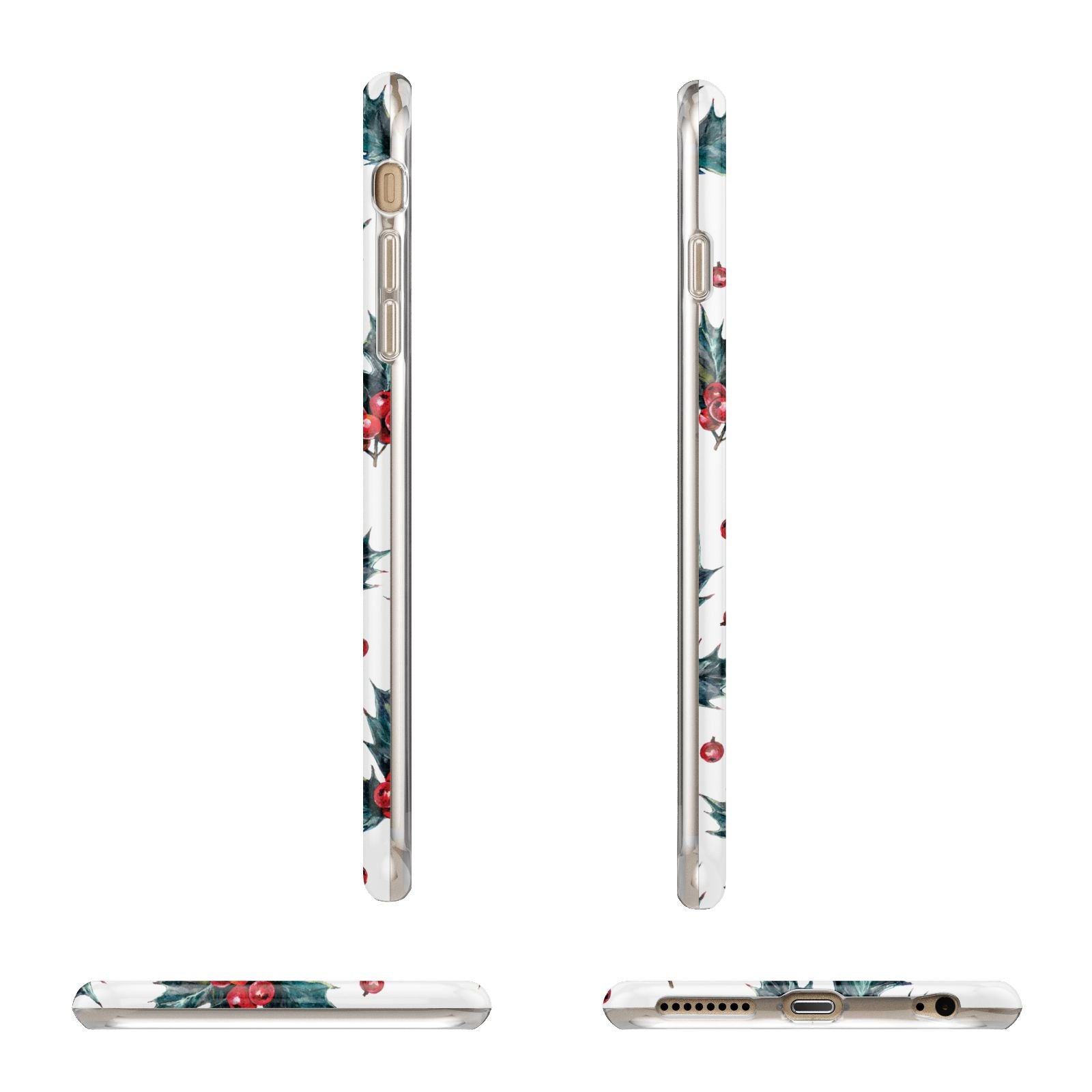 Holly berry Apple iPhone 6 Plus 3D Wrap Tough Case Alternative Image Angles