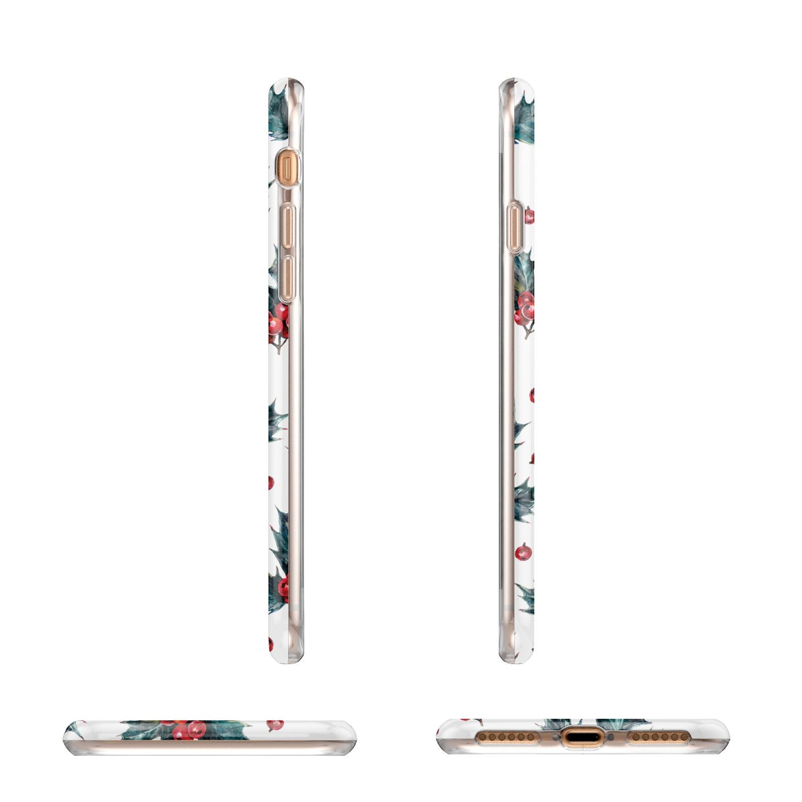 Holly berry Apple iPhone 7 8 3D Wrap Tough Case Alternative Image Angles