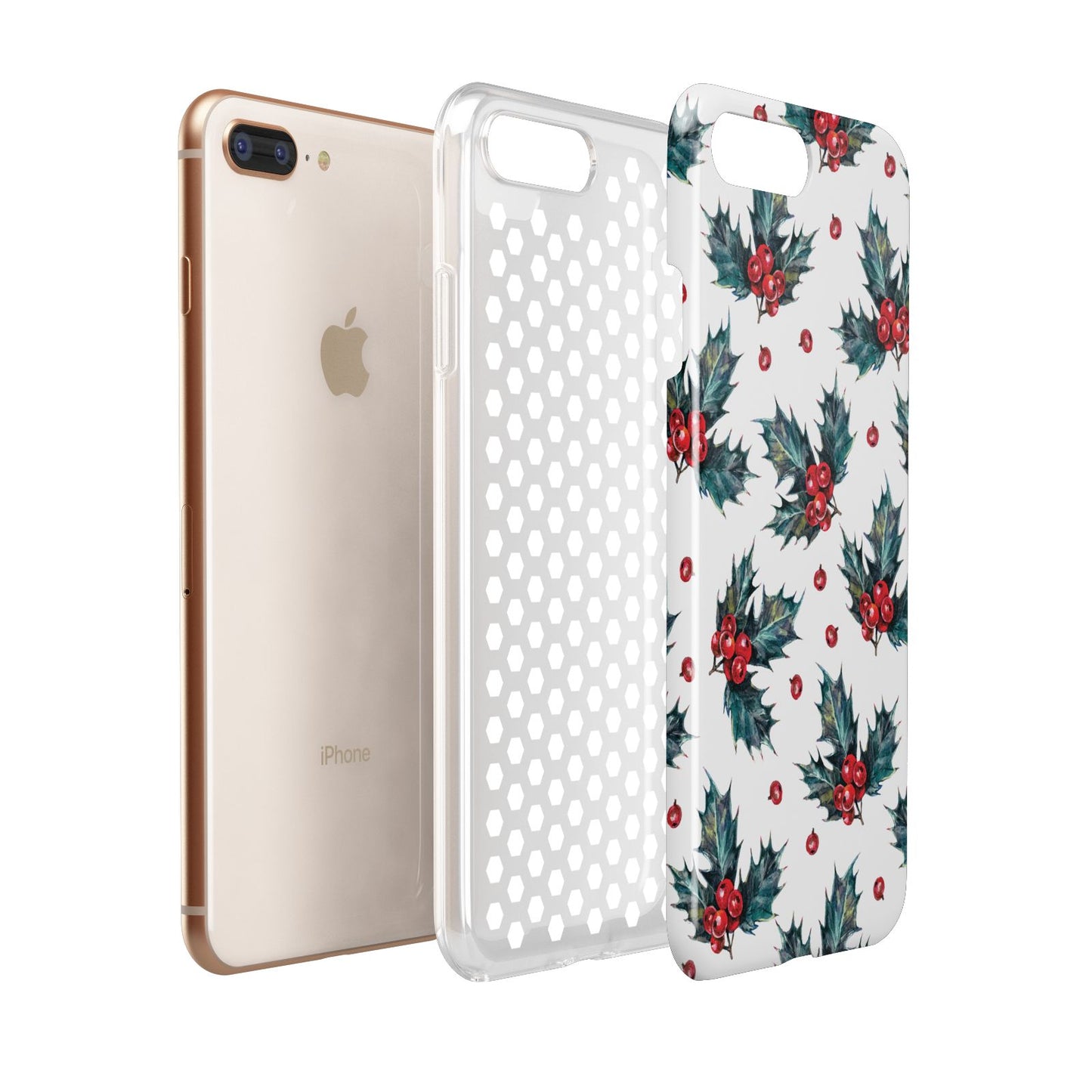 Holly berry Apple iPhone 7 8 Plus 3D Tough Case Expanded View