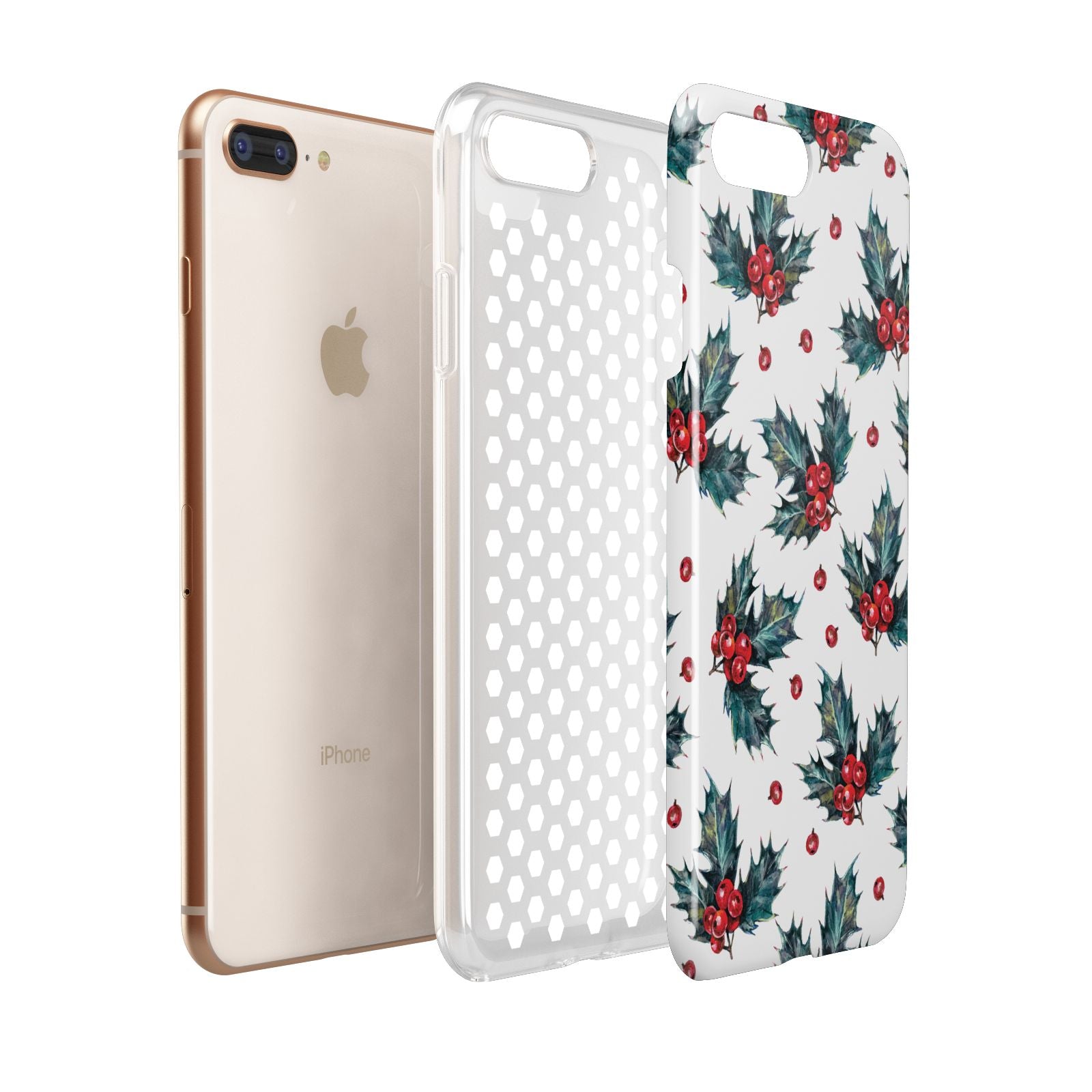 Holly berry Apple iPhone 7 8 Plus 3D Tough Case Expanded View