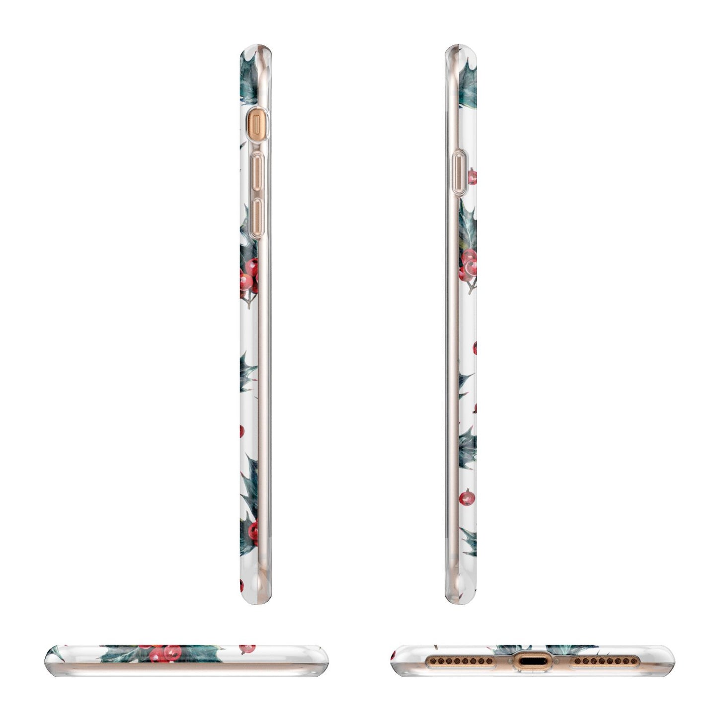 Holly berry Apple iPhone 7 8 Plus 3D Wrap Tough Case Alternative Image Angles