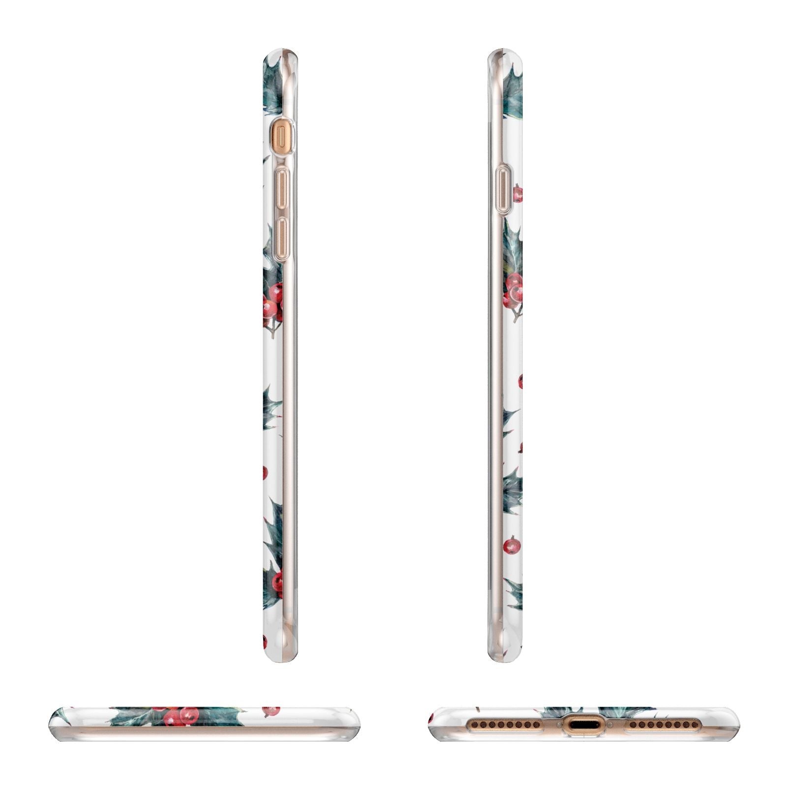 Holly berry Apple iPhone 7 8 Plus 3D Wrap Tough Case Alternative Image Angles