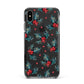 Holly berry Apple iPhone Xs Max Impact Case Black Edge on Black Phone