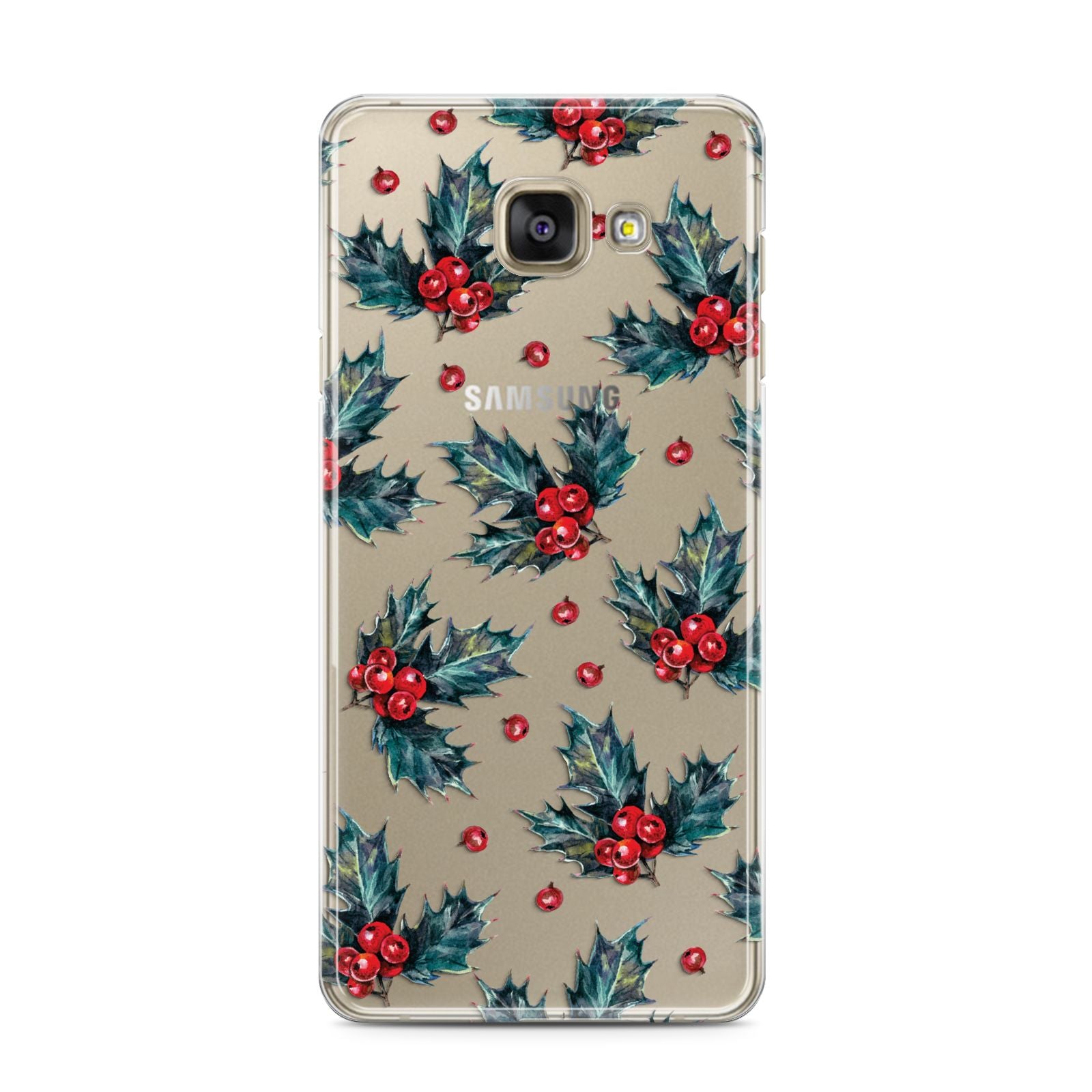 Holly berry Samsung Galaxy A3 2016 Case on gold phone