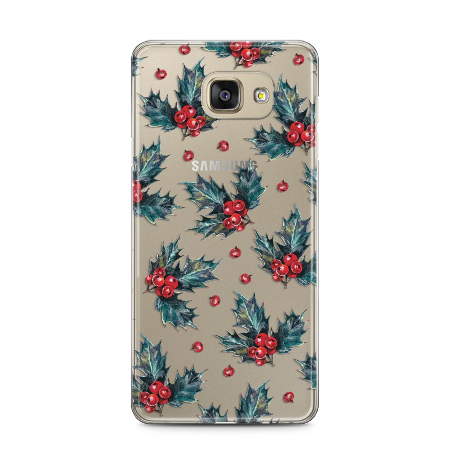 Holly berry Samsung Galaxy A5 2016 Case on gold phone