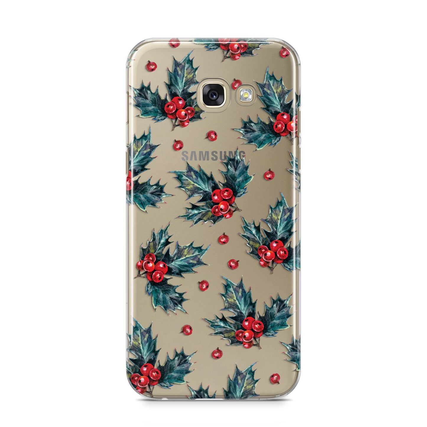Holly berry Samsung Galaxy A5 2017 Case on gold phone