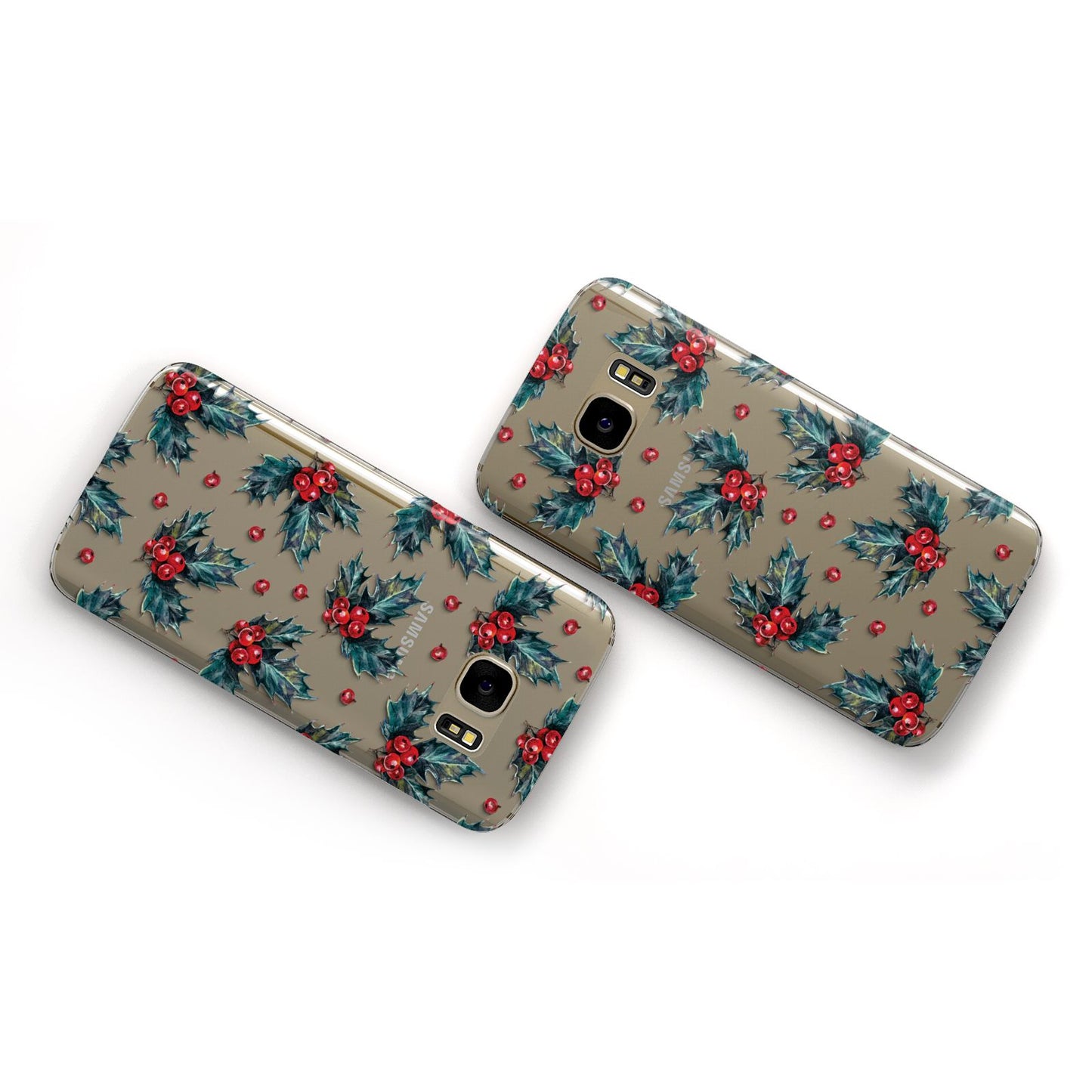 Holly berry Samsung Galaxy Case Flat Overview