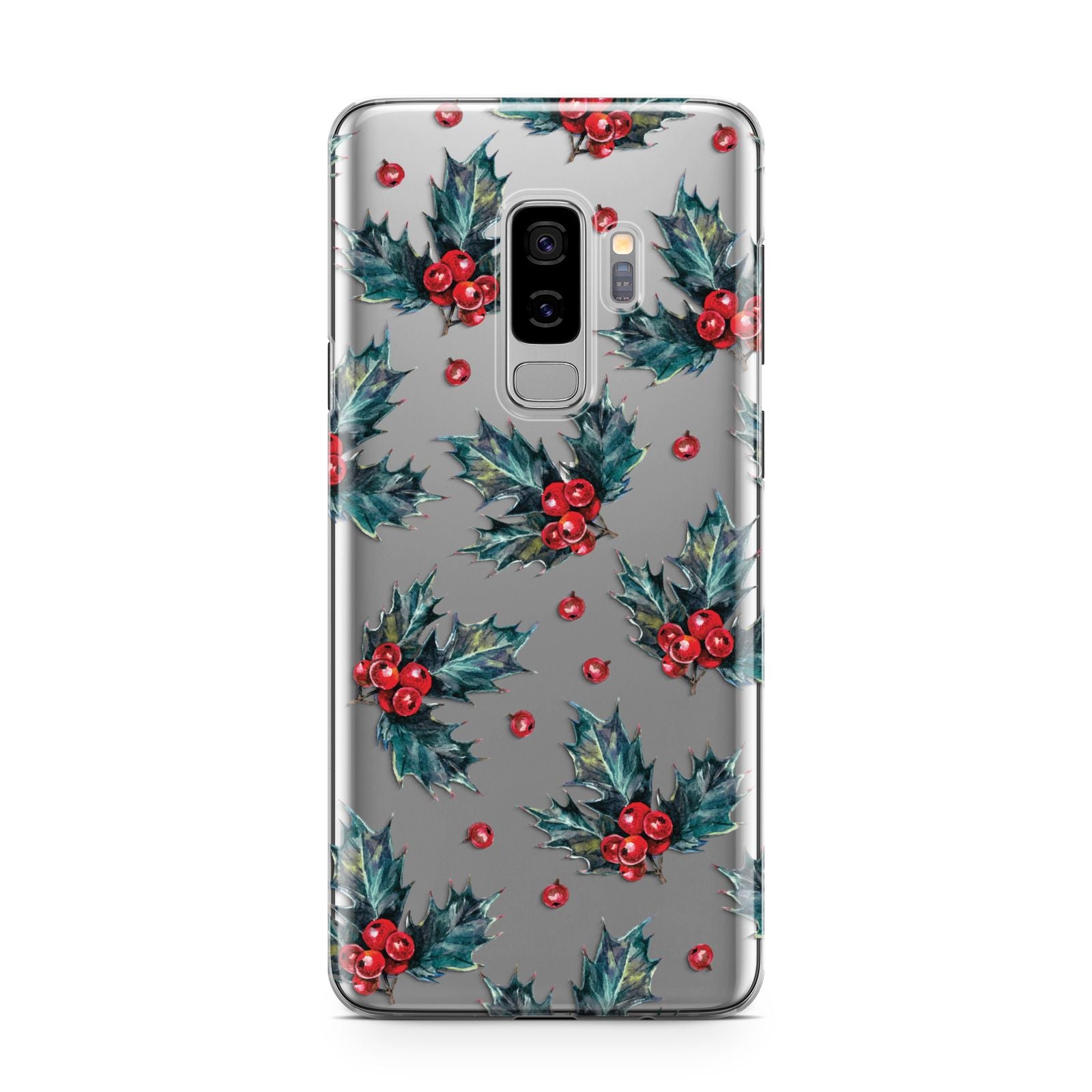 Holly berry Samsung Galaxy S9 Plus Case on Silver phone