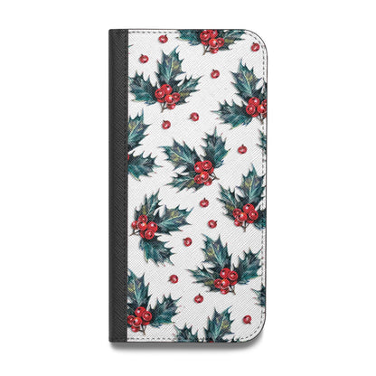 Holly berry Vegan Leather Flip iPhone Case