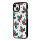 Holly berry iPhone 13 Black Impact Case Side Angle on Silver phone