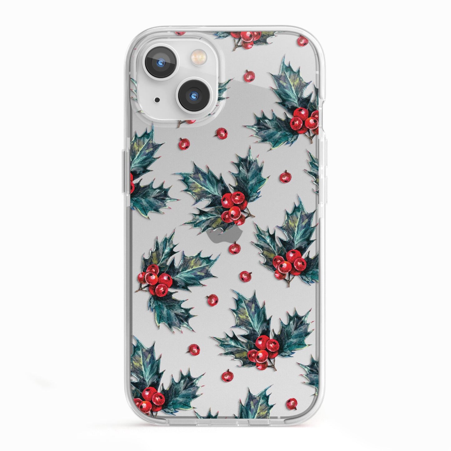 Holly berry iPhone 13 TPU Impact Case with White Edges