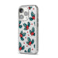 Holly berry iPhone 14 Pro Glitter Tough Case Silver Angled Image