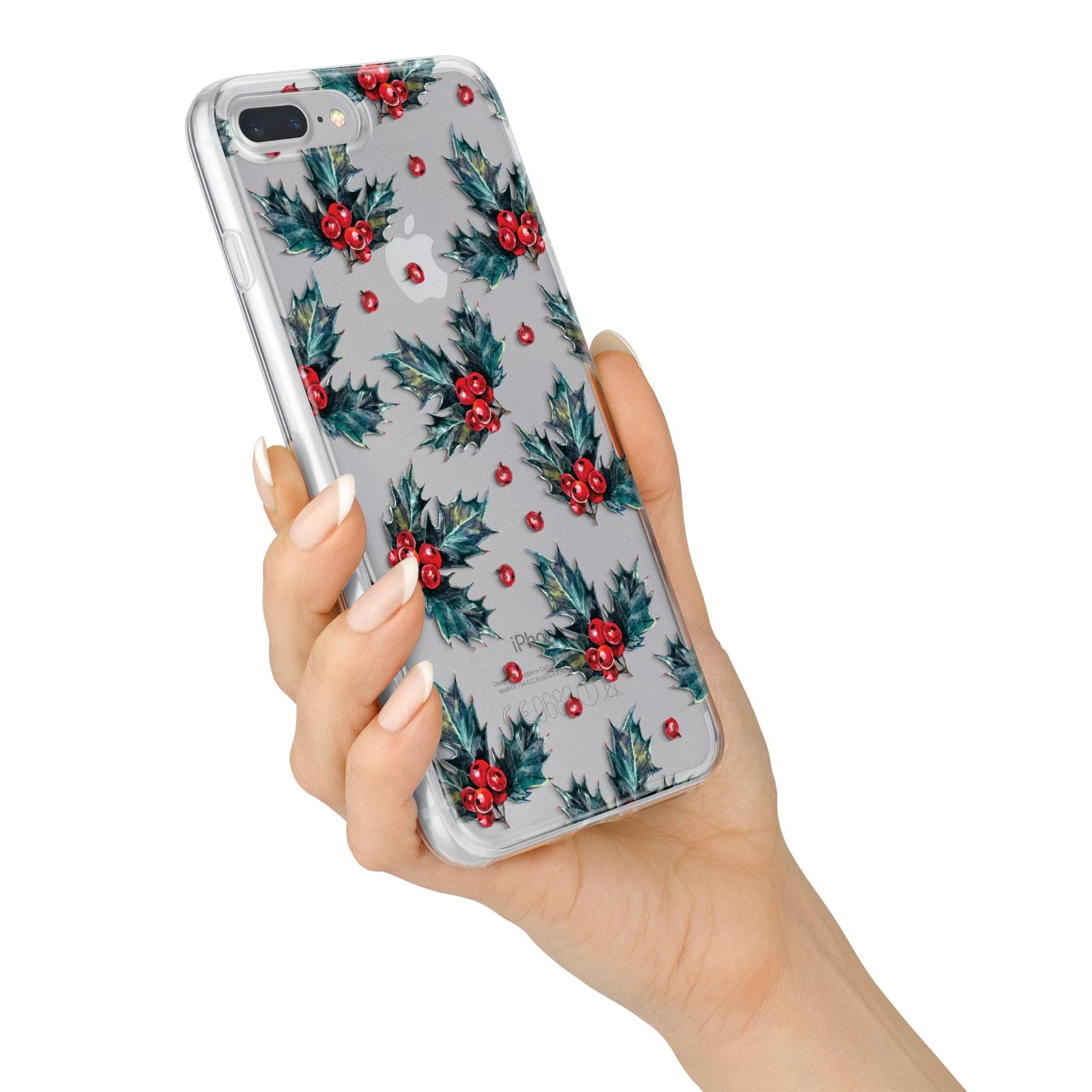 Holly berry iPhone 7 Plus Bumper Case on Silver iPhone Alternative Image
