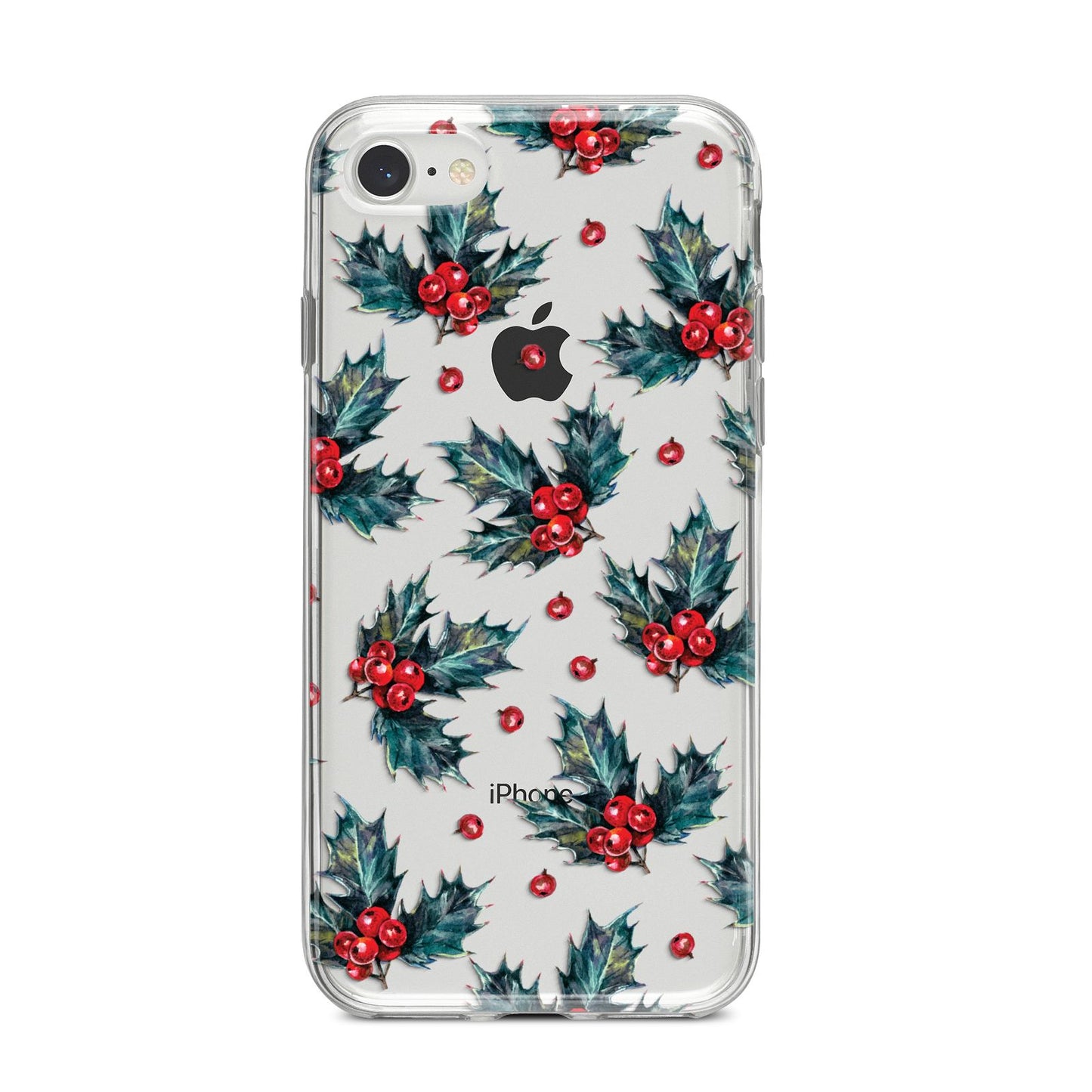 Holly berry iPhone 8 Bumper Case on Silver iPhone