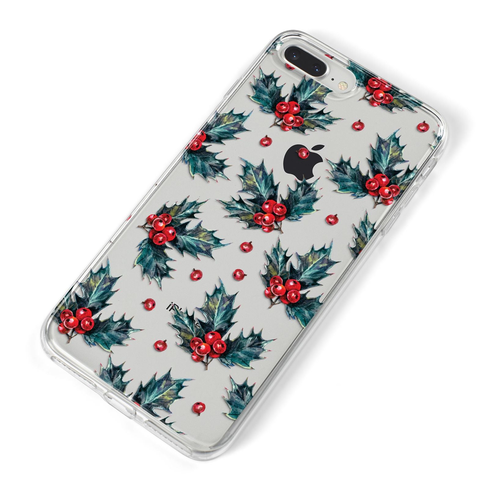 Holly berry iPhone 8 Plus Bumper Case on Silver iPhone Alternative Image