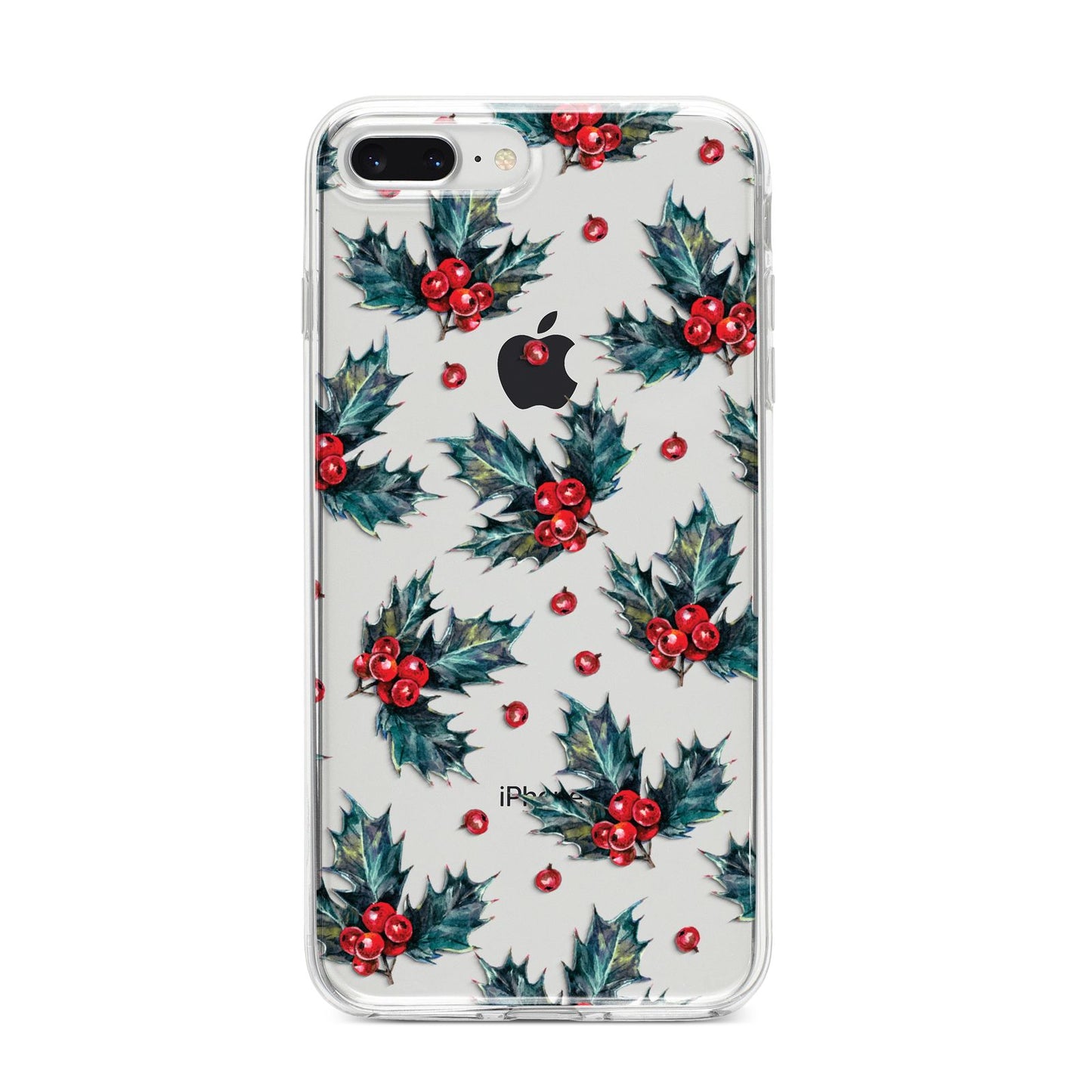 Holly berry iPhone 8 Plus Bumper Case on Silver iPhone