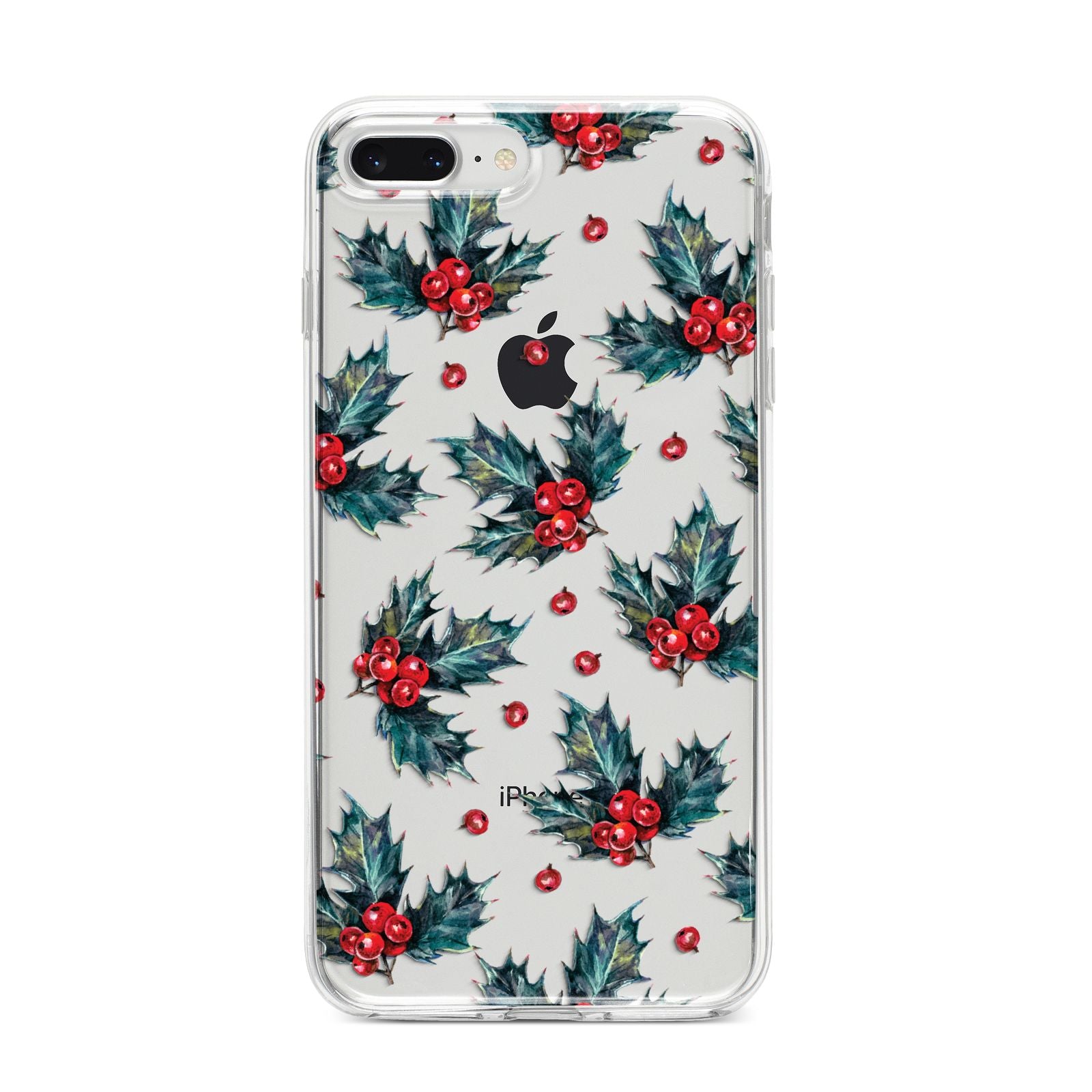 Holly berry iPhone 8 Plus Bumper Case on Silver iPhone