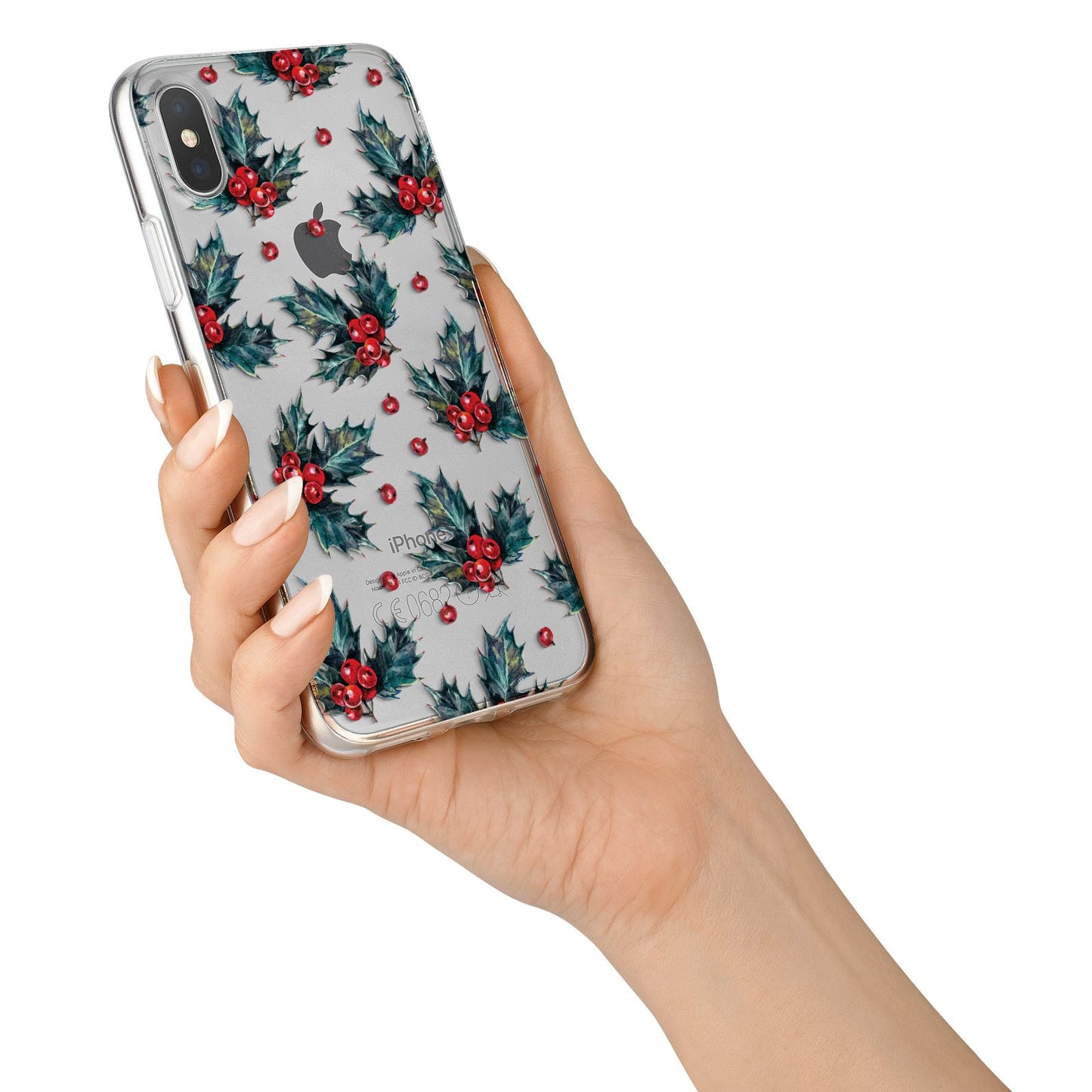 Holly berry iPhone X Bumper Case on Silver iPhone Alternative Image 2